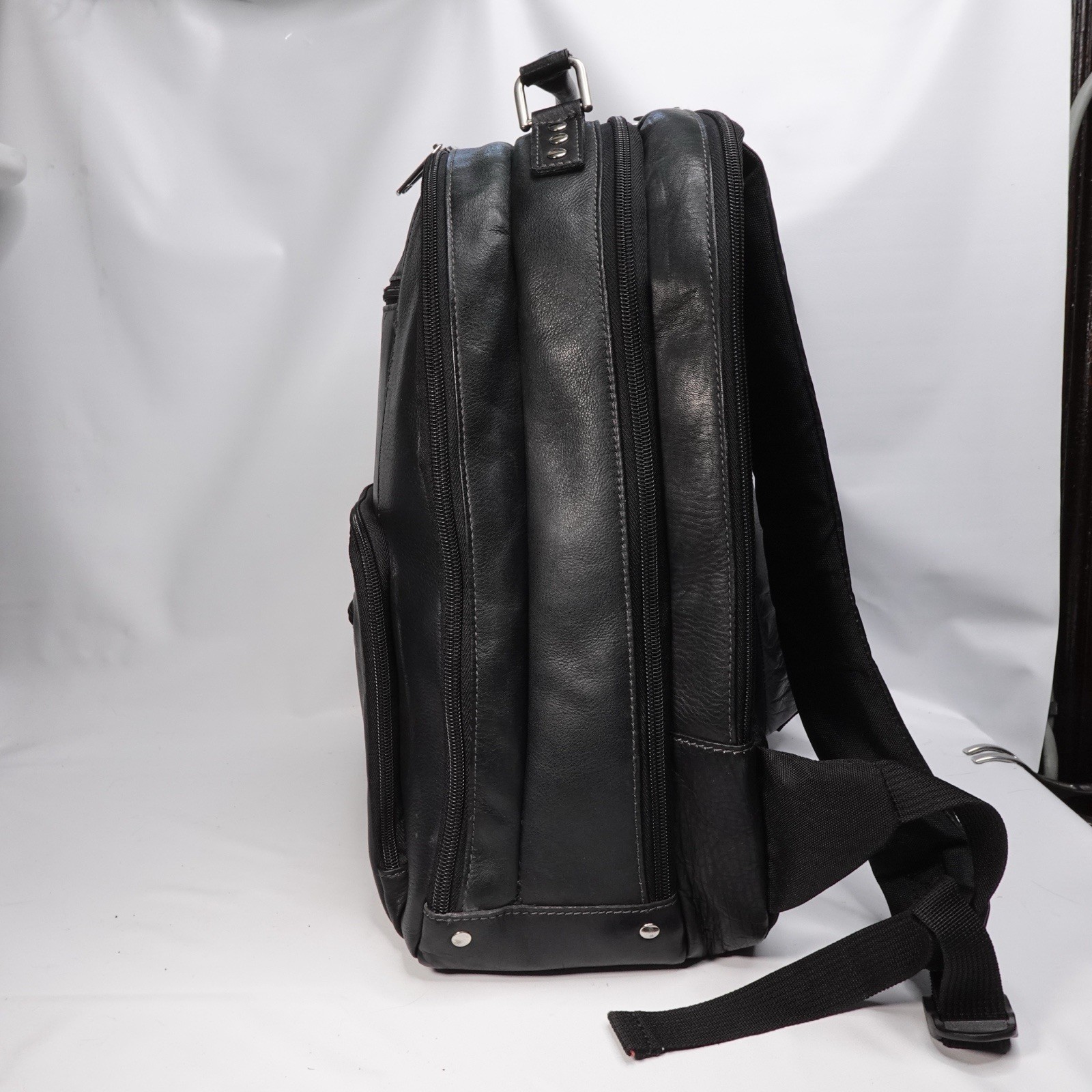 Vintage Wilsons Leather Black Leather Backpack Computer Bag