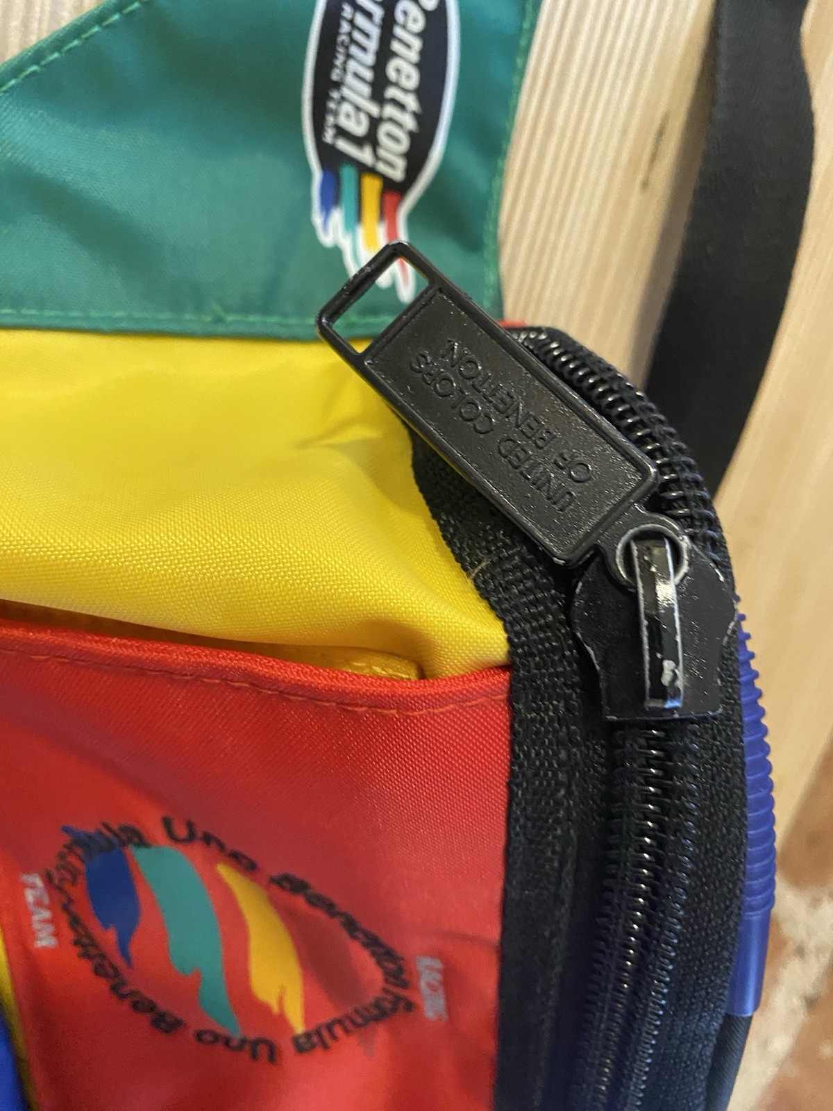 Vintage Benetton Formula 1 Waist Bag United Colors 90s F1 Retro Red Yellow Green