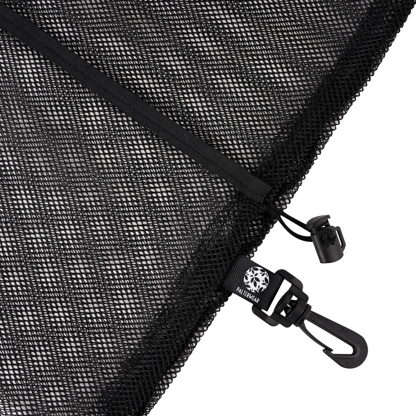 4 Pack 8×11″ Black Mesh Drawstring Bag with Clip for Snorkeling Foraging