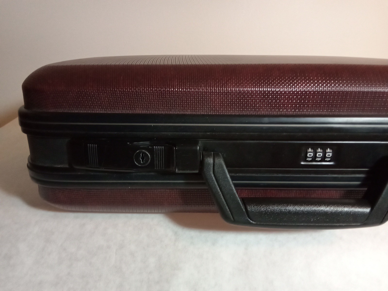Vintage Briefcase Hard Maroon With Dual Key And Combination Locks