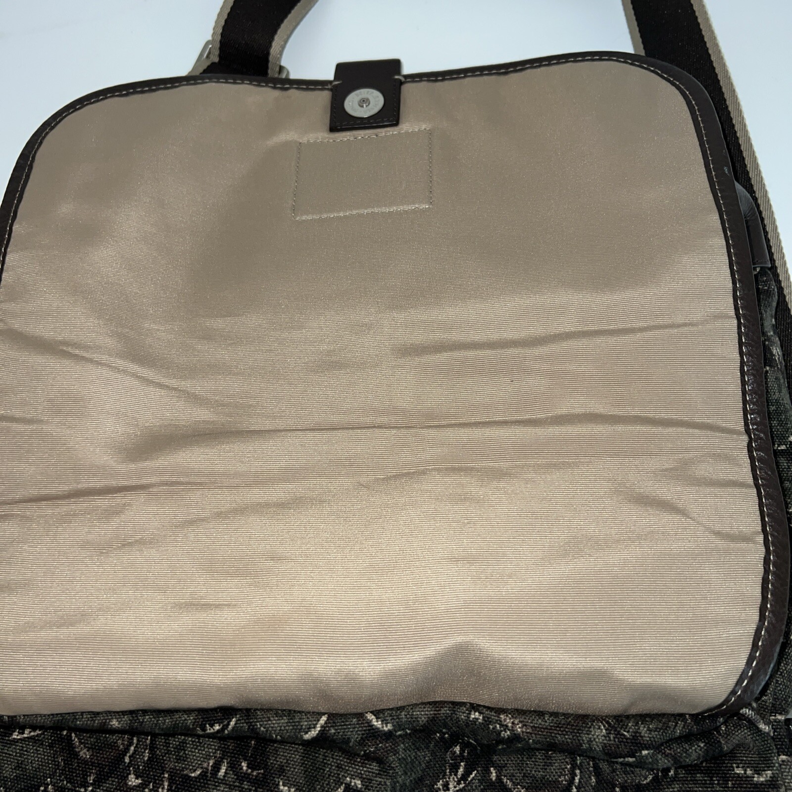 New COACH Heritage Web Green Brown Canvas Logo Leather Messenger Bag #F70627 U2