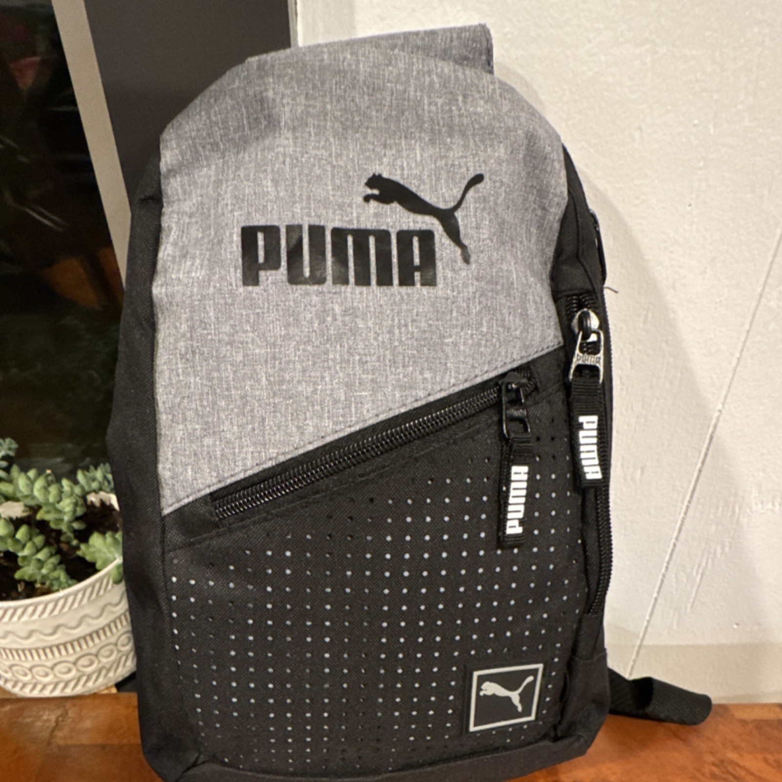 PUMA Evercat Sidewall Sling Backpack Adjustable Strap Zip Closure Sports Casual