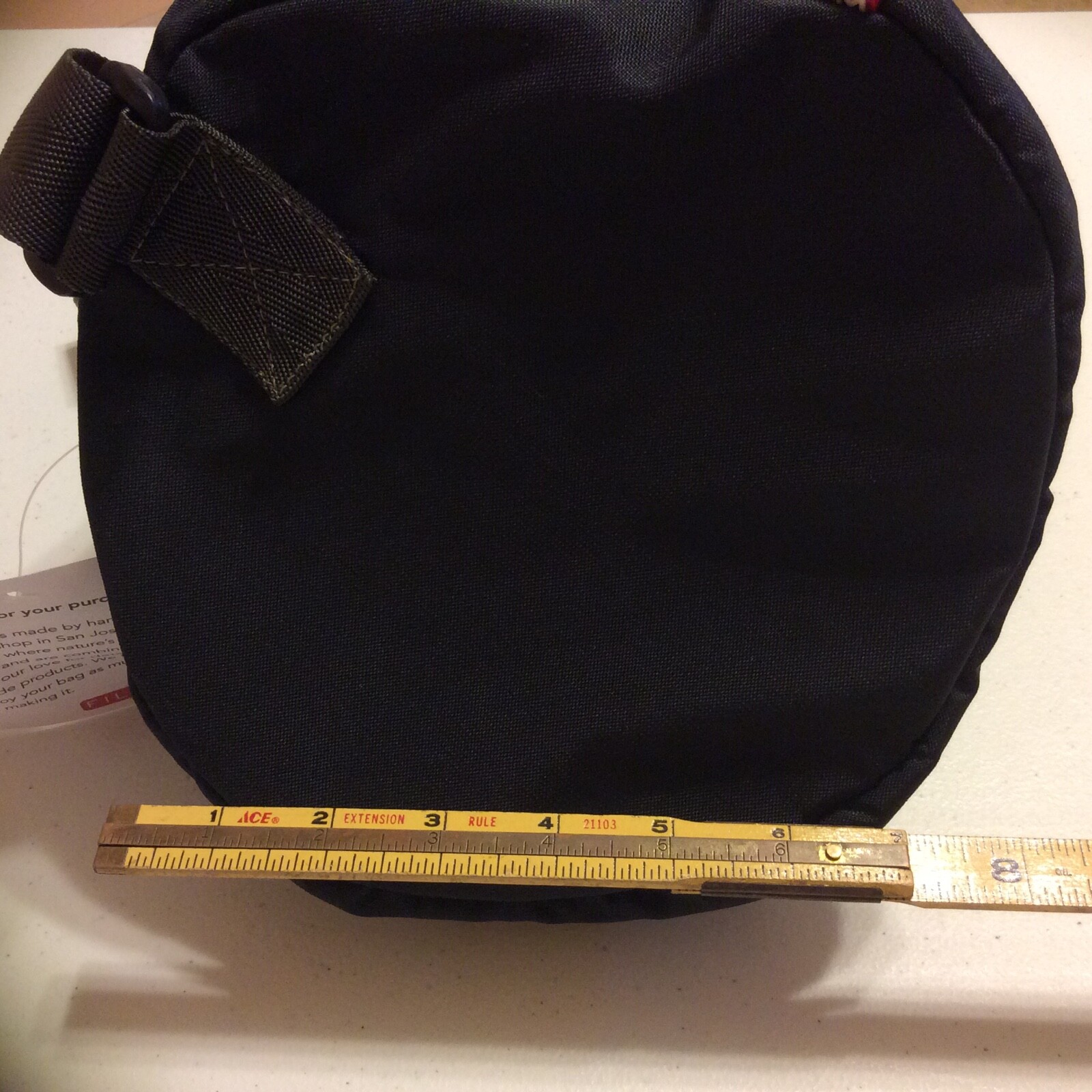 Filum black duffle bag 8”x7”x16” New with tags Water resistant