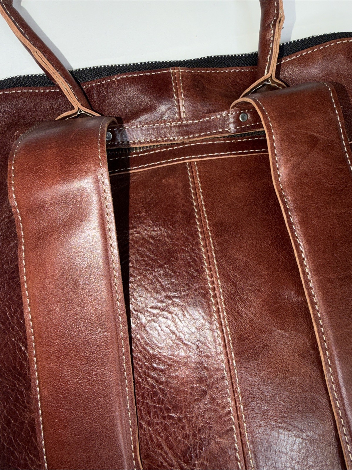Vintage Full Grain Leather Backpack Brown Handmade Vietnam Laptop Travel Bag