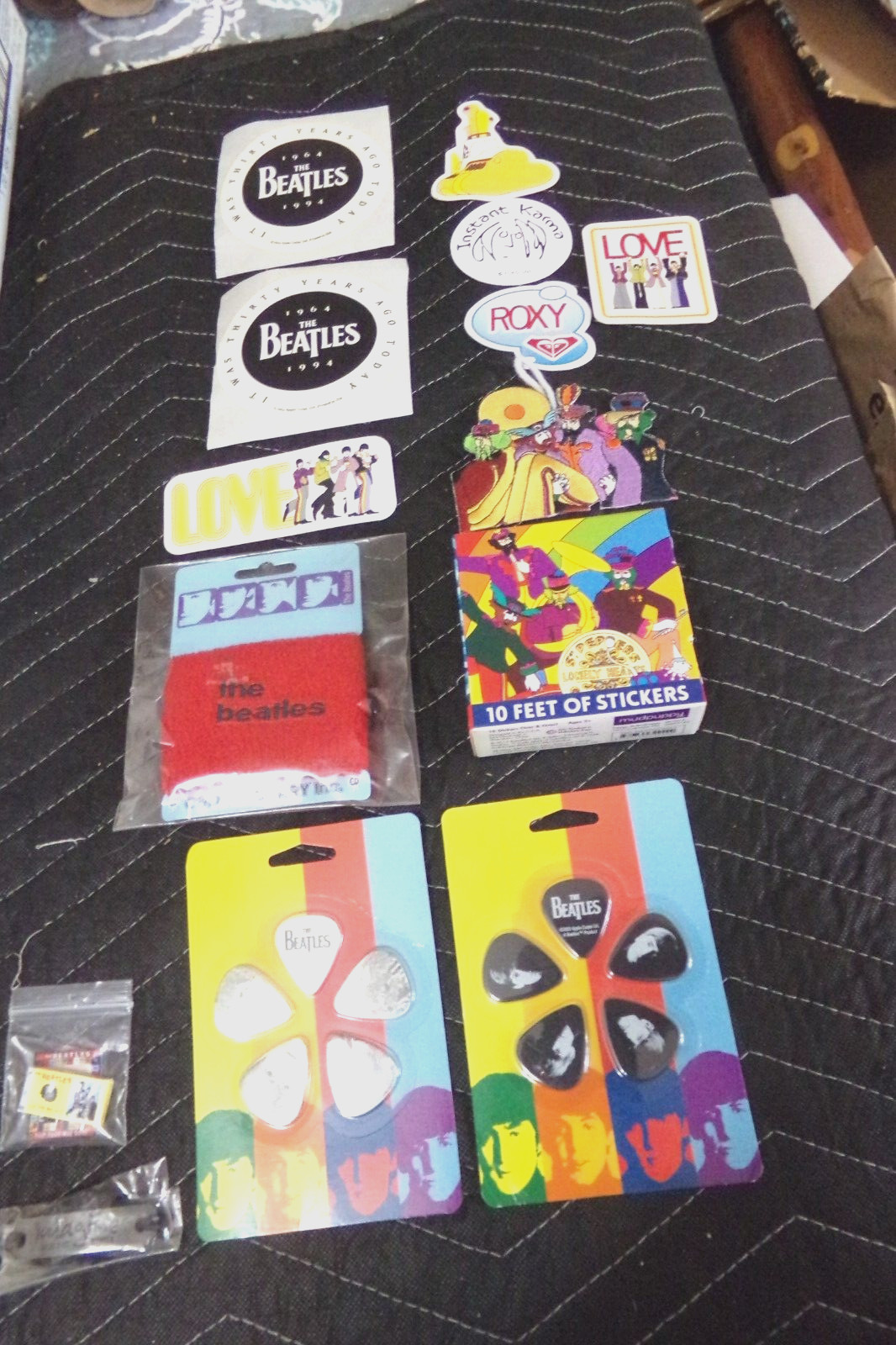 The Beatles – Guitar Picks – Patch -Stickers -Fake Lennon Glasses and MORE