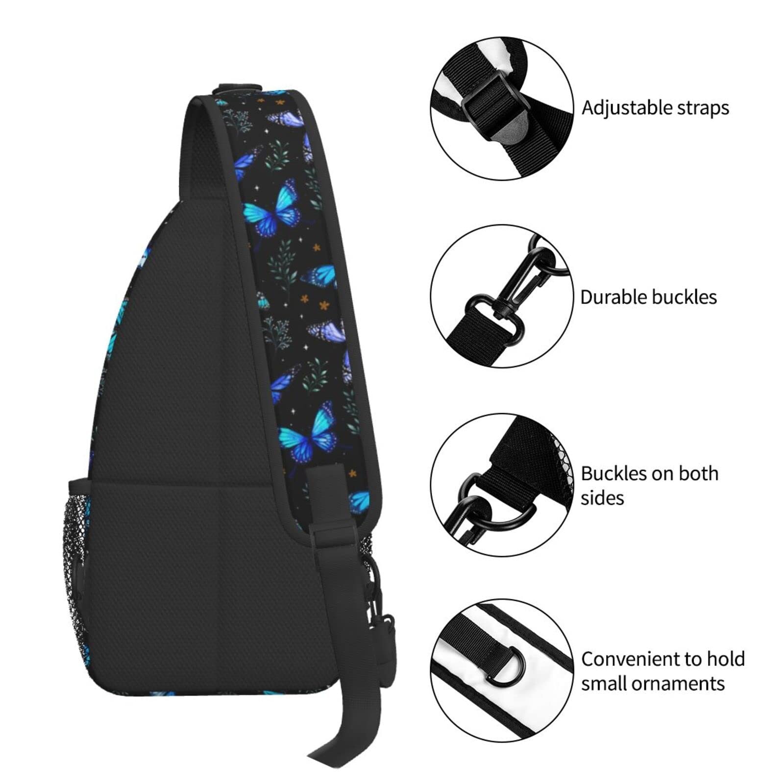 Butterfly Sling Bag – Crossbody, Backpack, Travel & Hiking Daypack – Chest & …