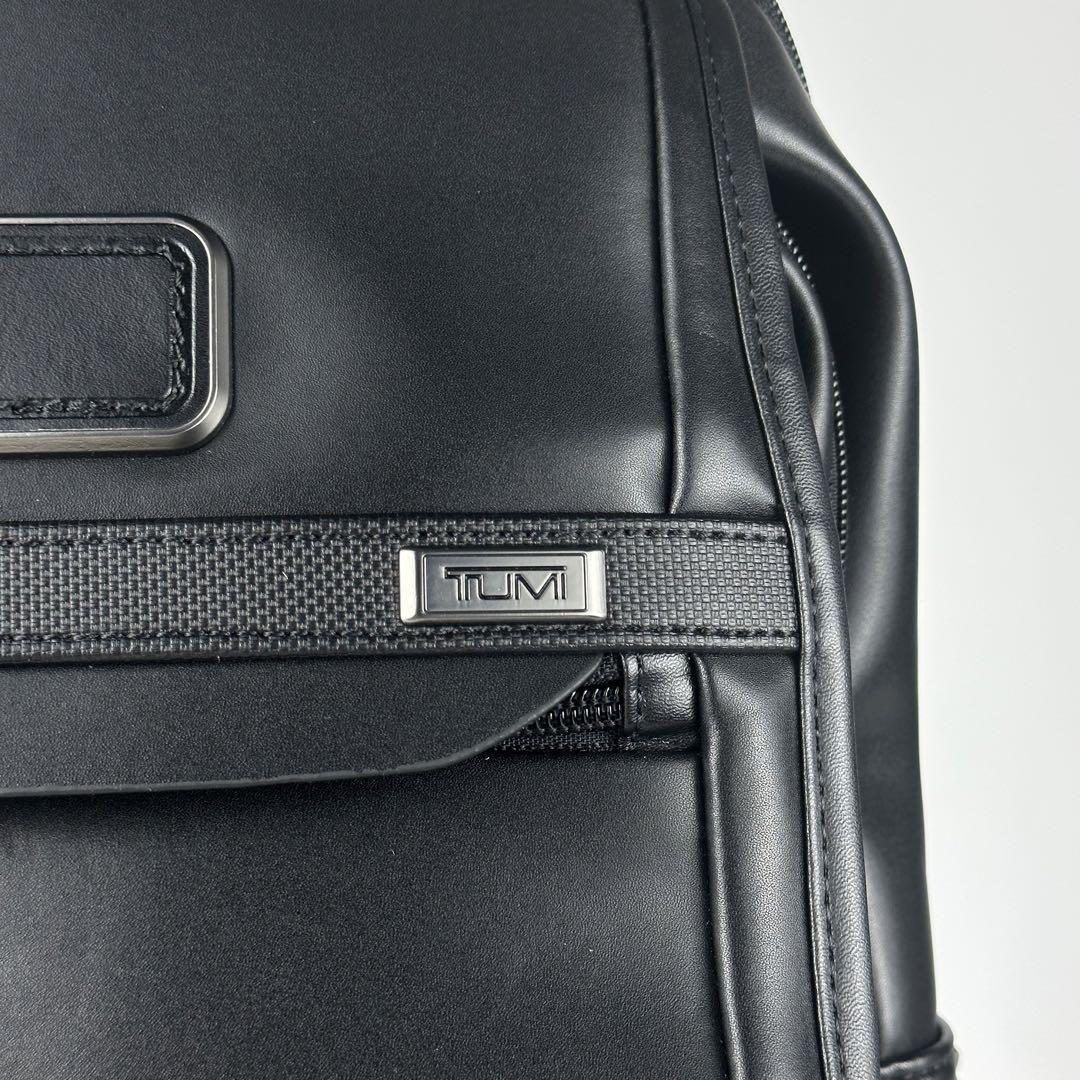 TUMI Alpha3 All Leather Flap Back Pack 9603174DL3 Black NEW