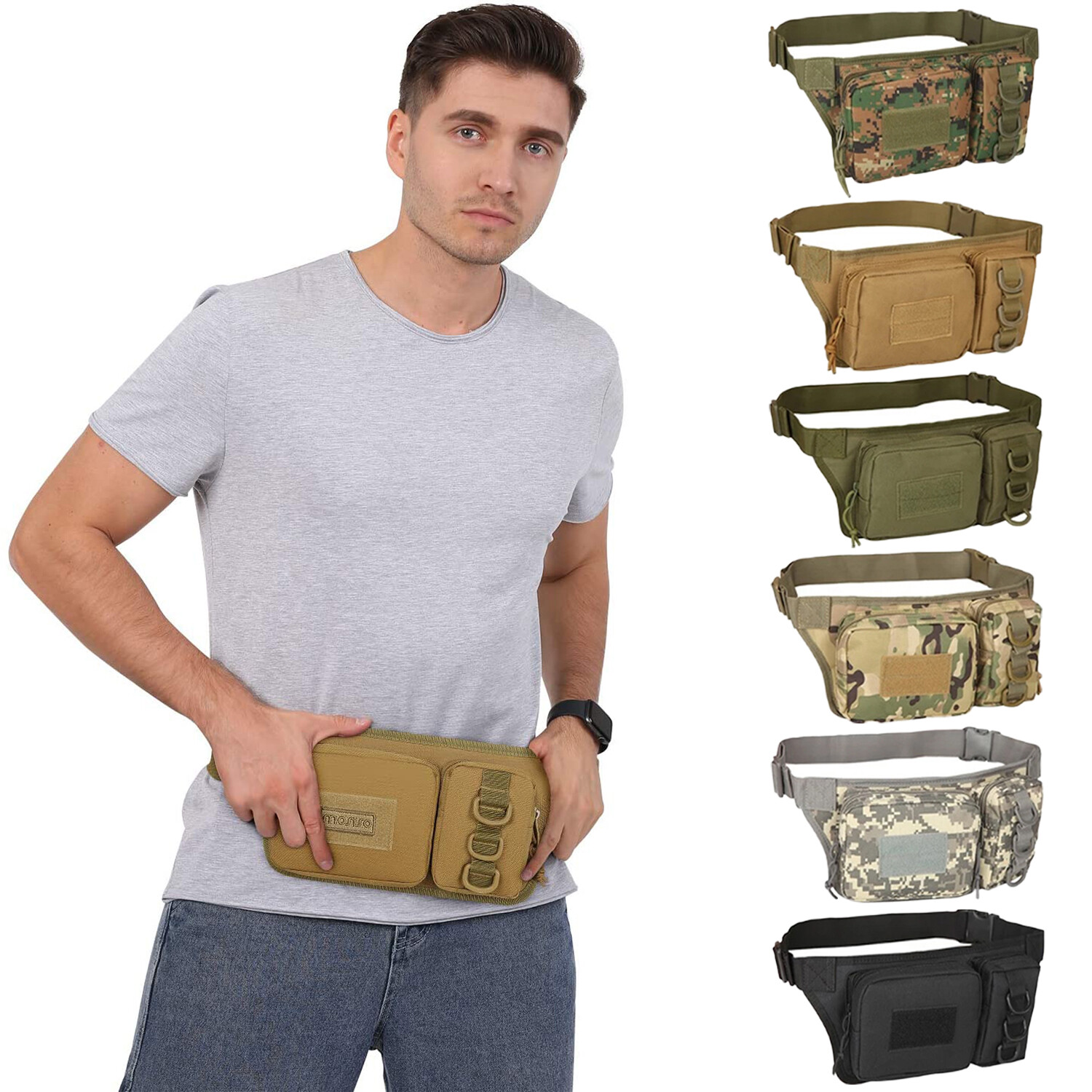 Tactical Waist Bag Nylon Oxford Utility Multipurpose EDC Utility Waist Pouch US