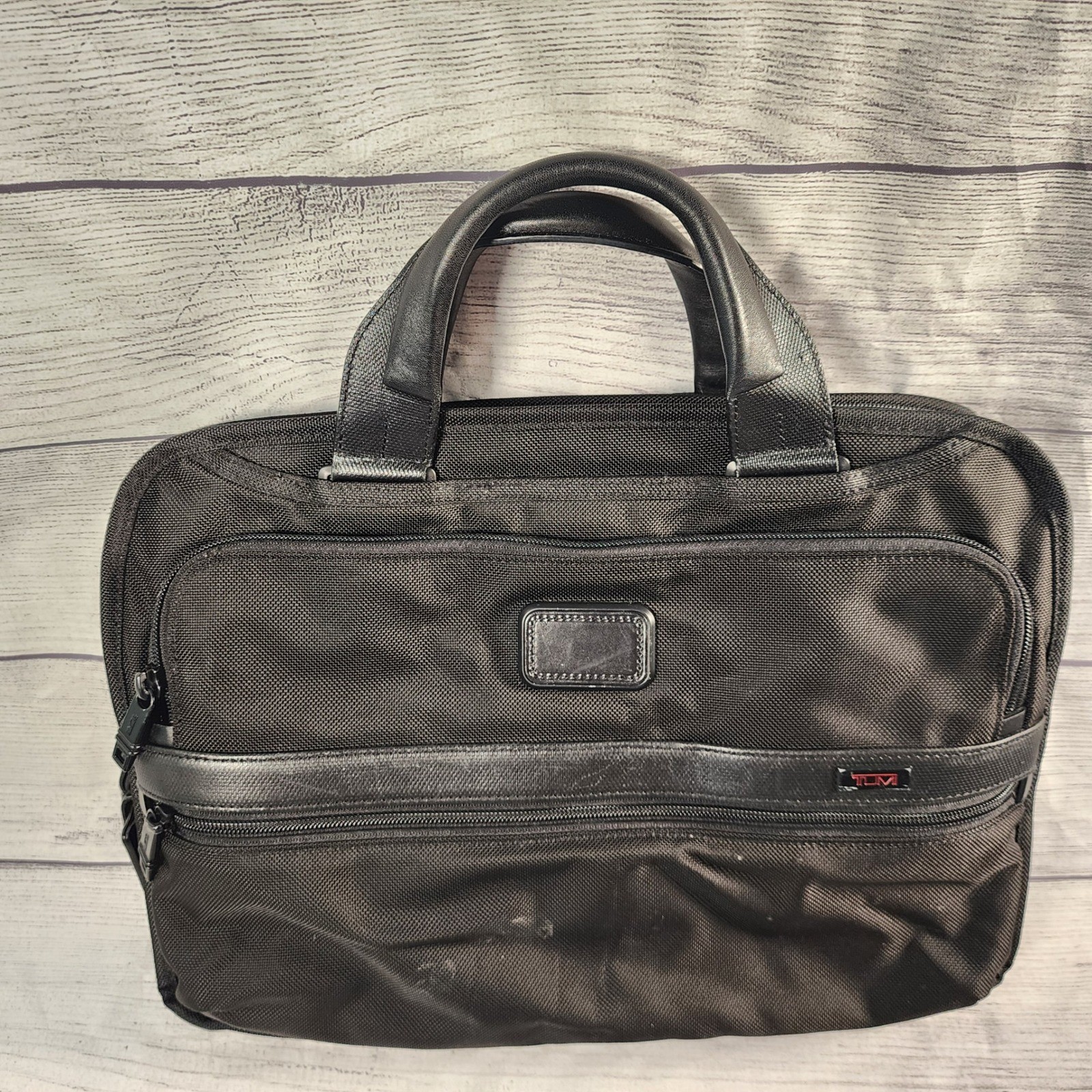 Tumi Alpha Ballistic Nylon Slim Briefcase Laptop Bag Black Professional Work Bag