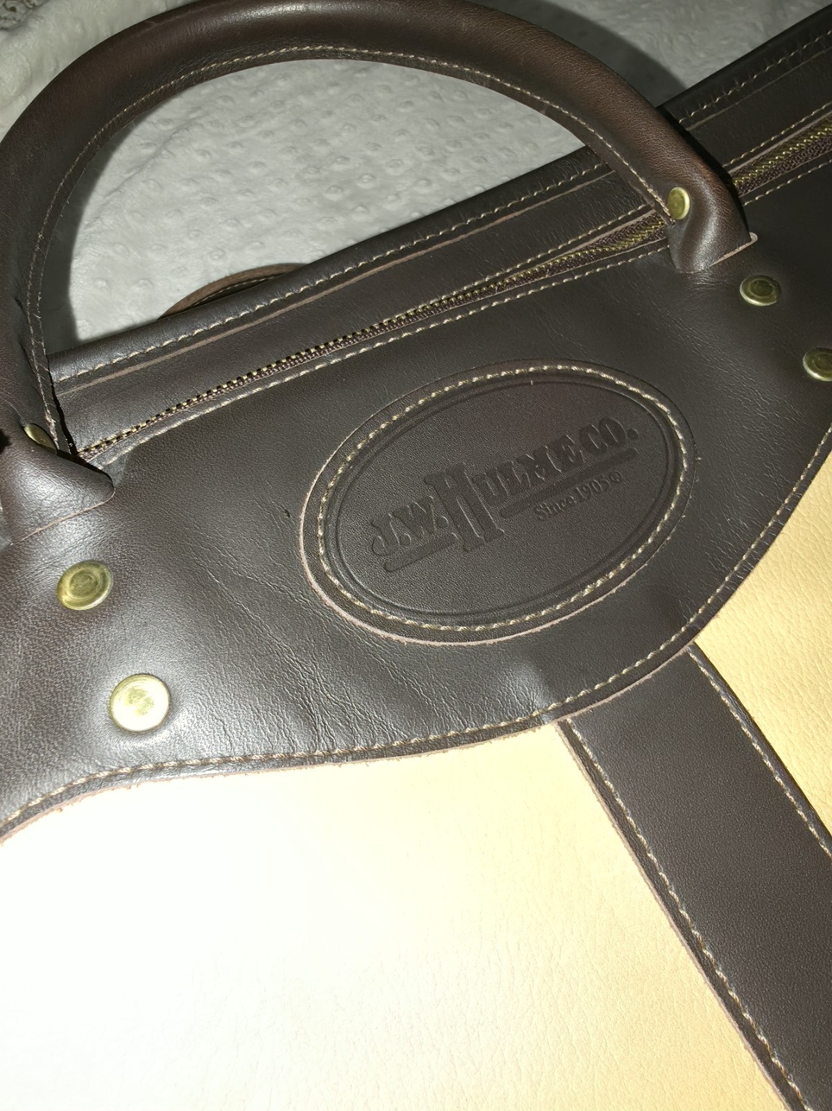 J. W. Hulme Smooth Full-Grain Brown & Tumbled Tan Leather Attache-Style Bag