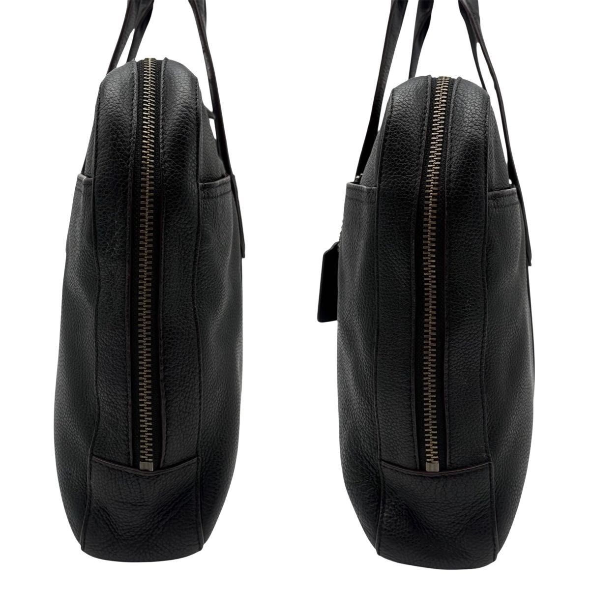 COACH Metropolitan Briefcase Black Leather Men Business Handbag 72318