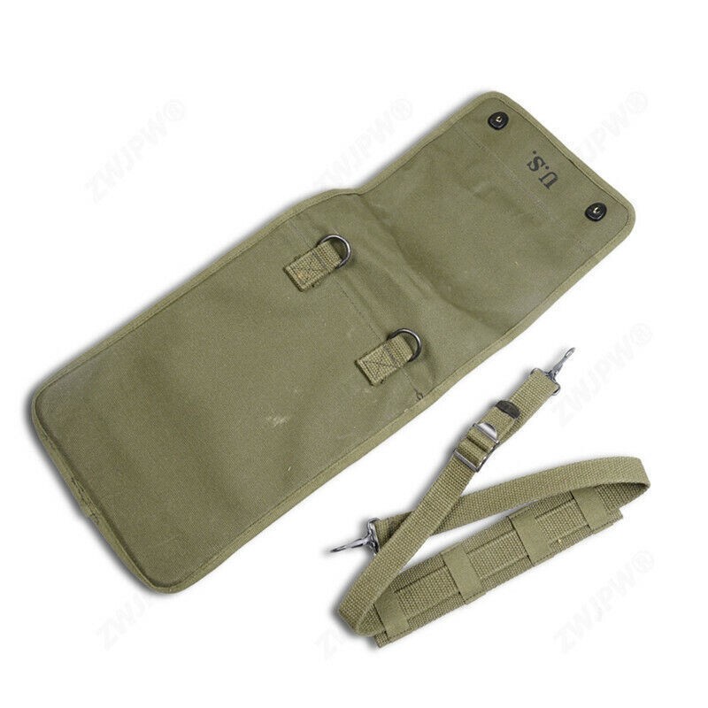 U.S. Military Army Green Map Case Canvas Pack Carry Pouch Shoulder Bag
