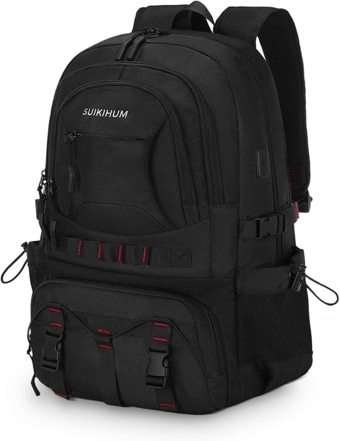 35L Hiking Backpack Waterproof Travel Daypack USB-C Laptop Camping- Black NEW