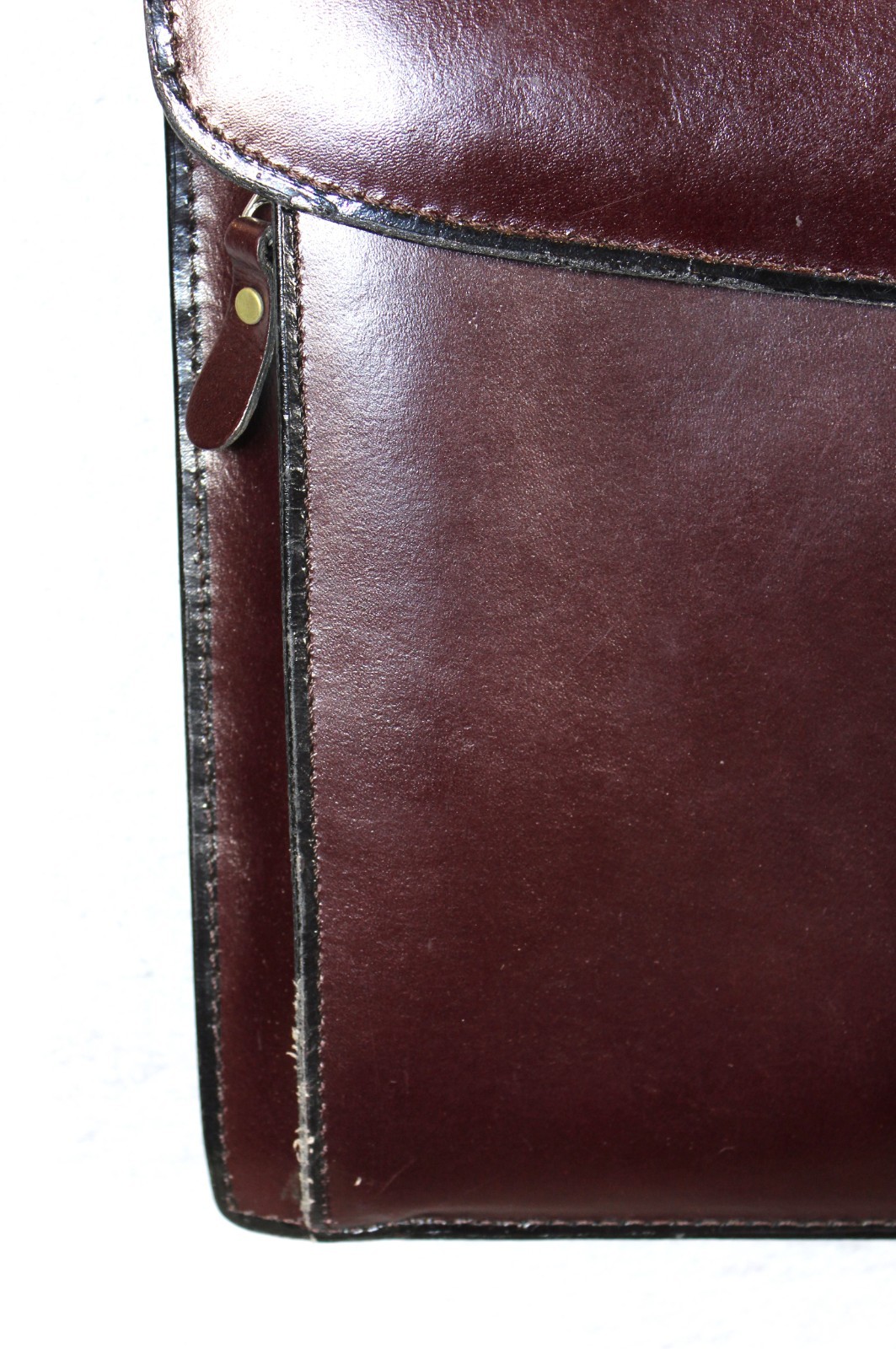 Vintage Leather Attache Briefcase Burgundy Folio Laptop Locking Bag 90s