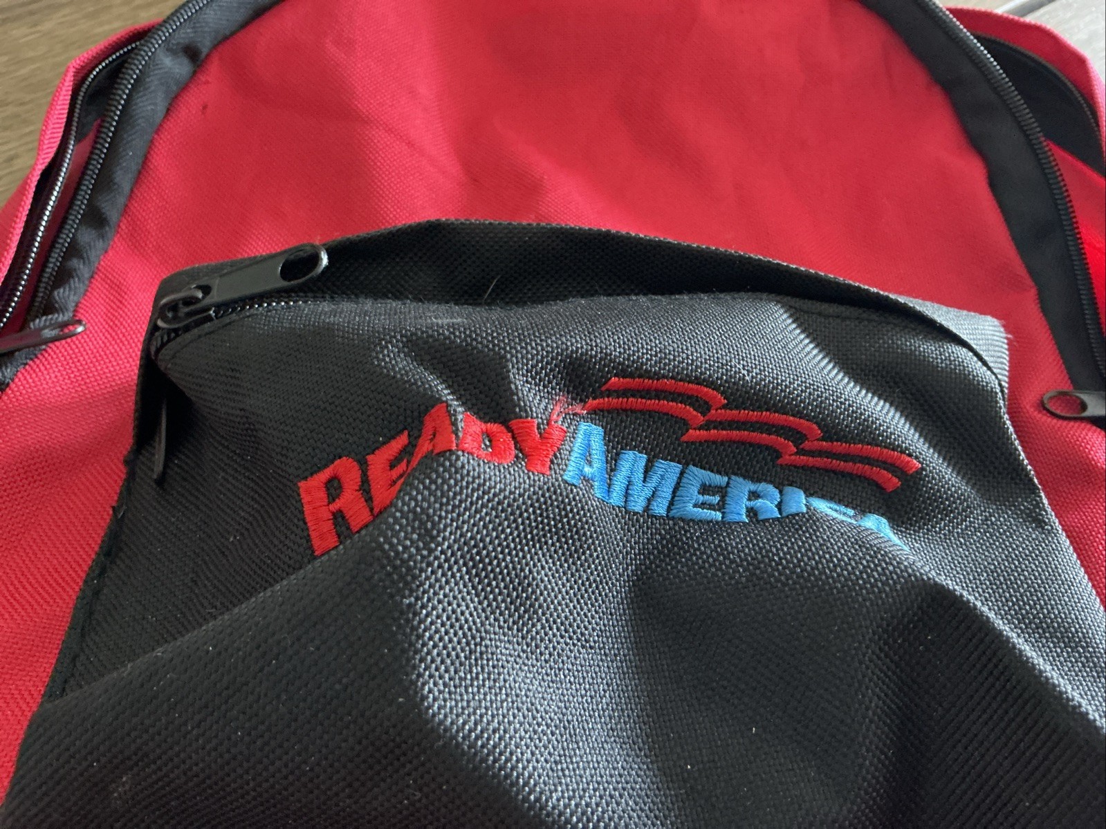 Ready America Small Red Backpack School Books Hiking Camping-12×10 In