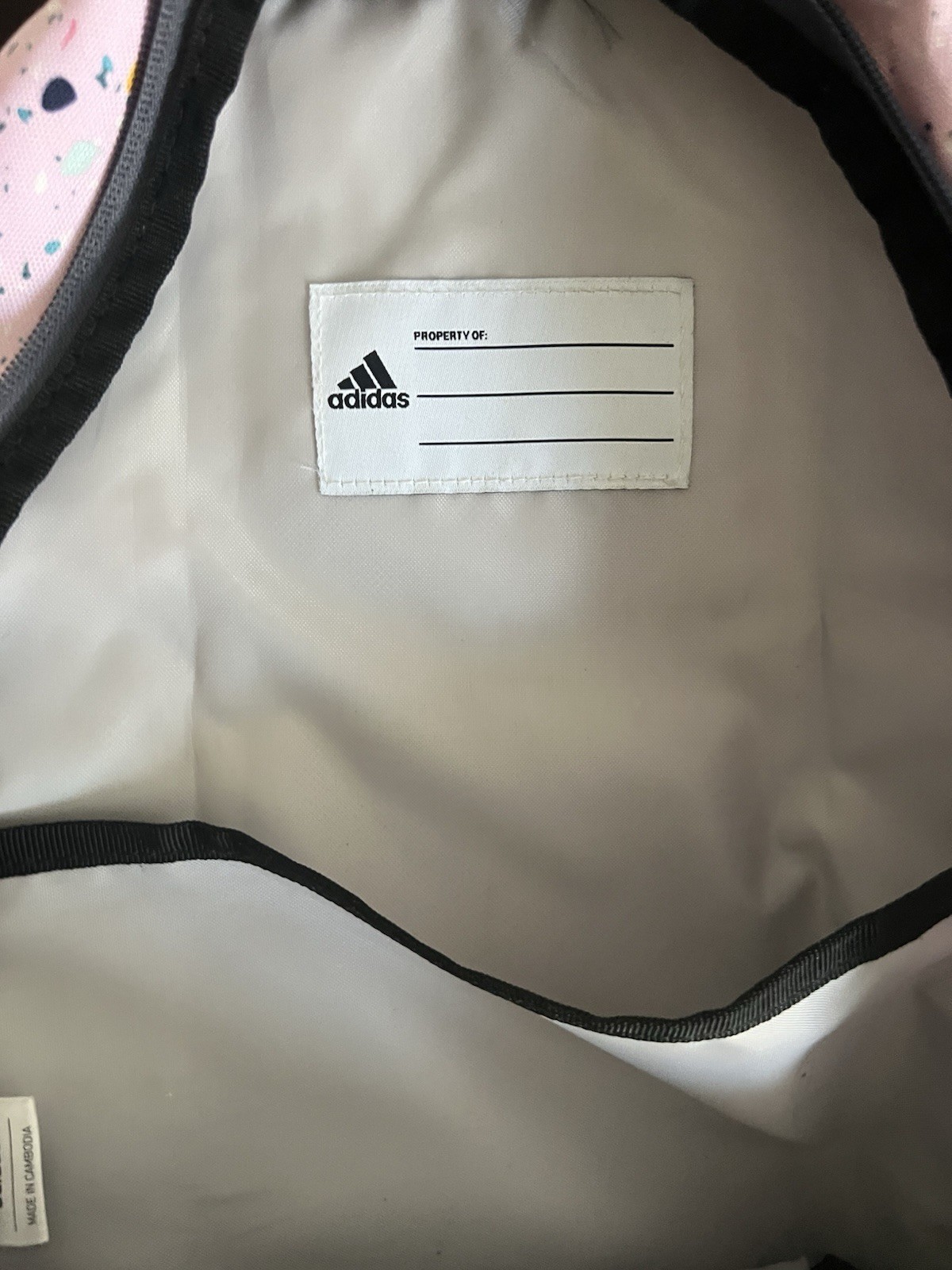 Adidas Grey Multicolor Zipper Backpack For School Travel Work With Bottle Pocket