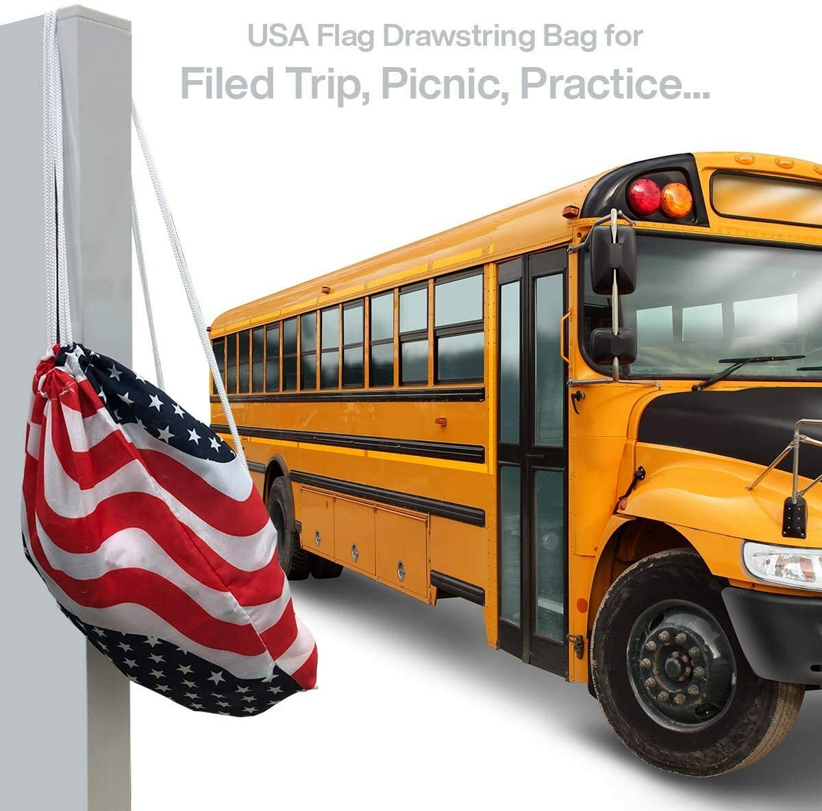 BOGO American Flag Bag Draw Lightweight Backpack Back pack unisex school USA