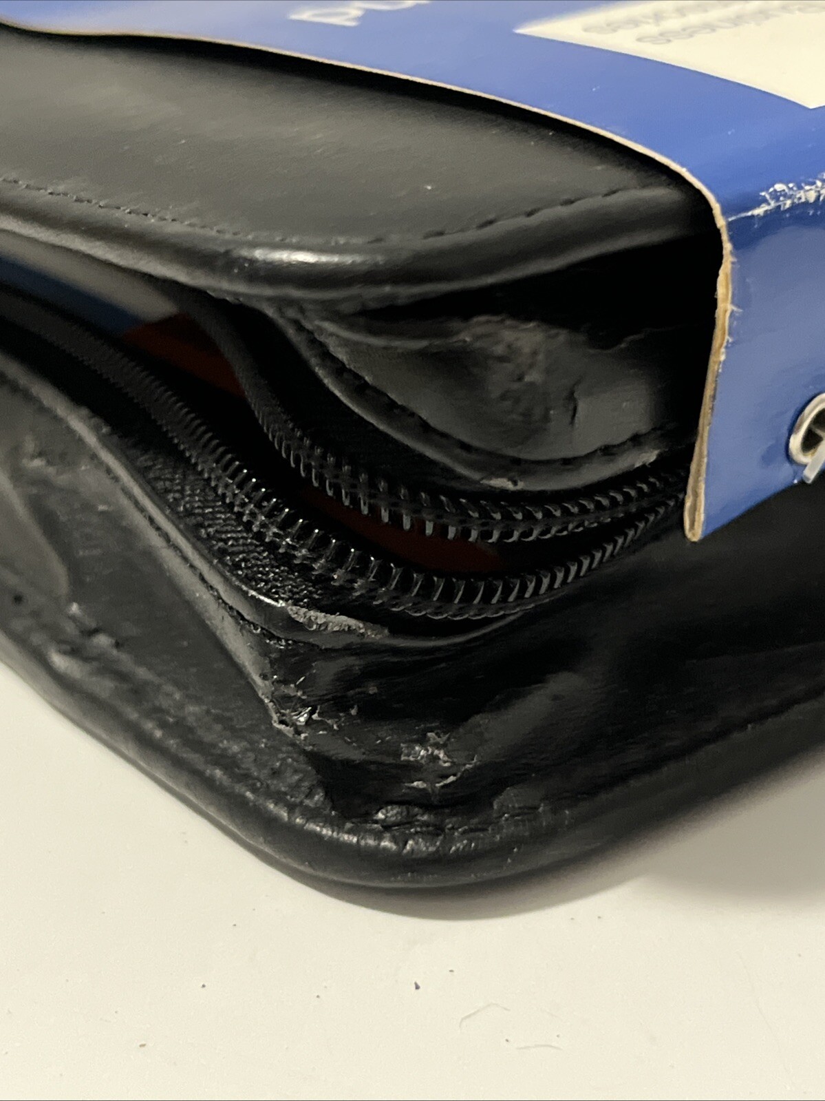 SAMSONITE Black Leather Zip-Around 3-ring Agenda Zippered Inner Pocket 2002