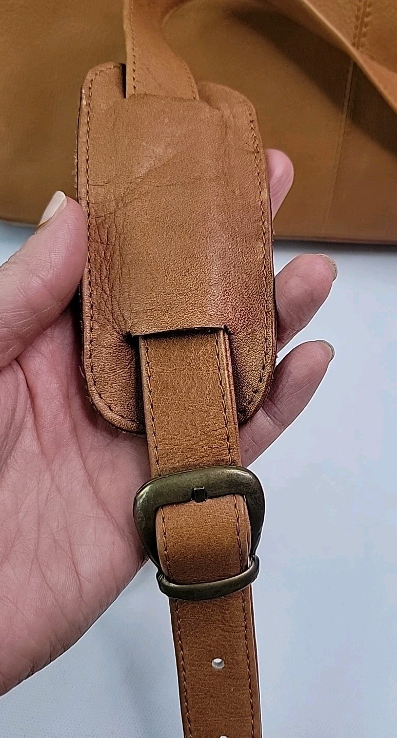 Vintage Leather Briefcase Tan Cognac Attache Messenger Crossbody Bag -BEAUTIFUL!