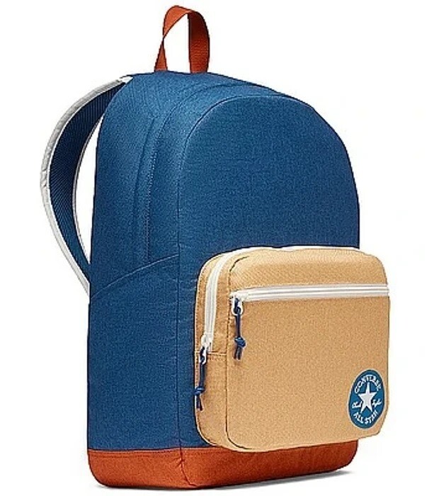 Converse Go 2 Backpack 24 Liter Capacity, 10018975-A01 Beige/Navy Blue/Orange