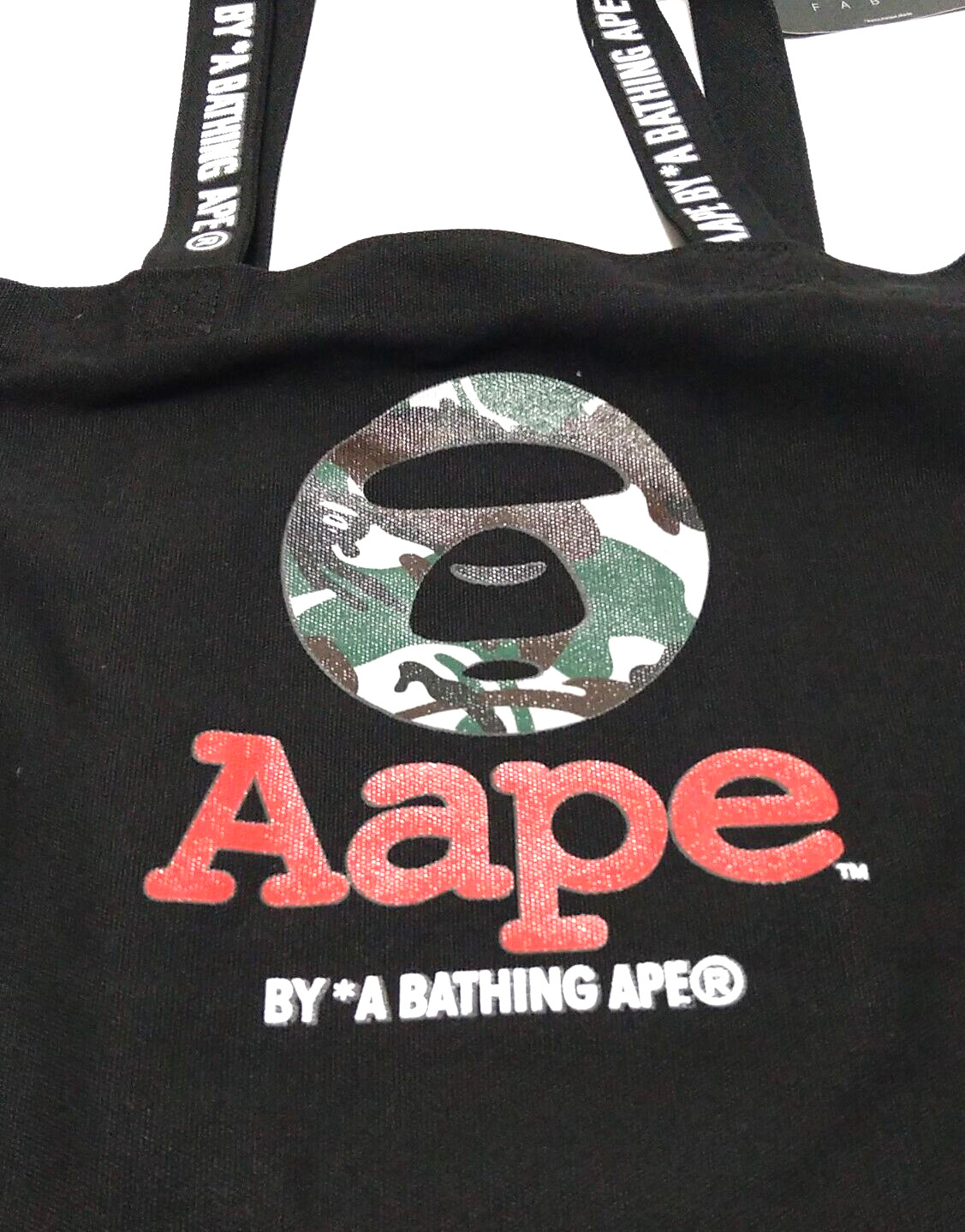 A BATHING APE Canvas Black Tote Bag Magazine Supplement BAPE