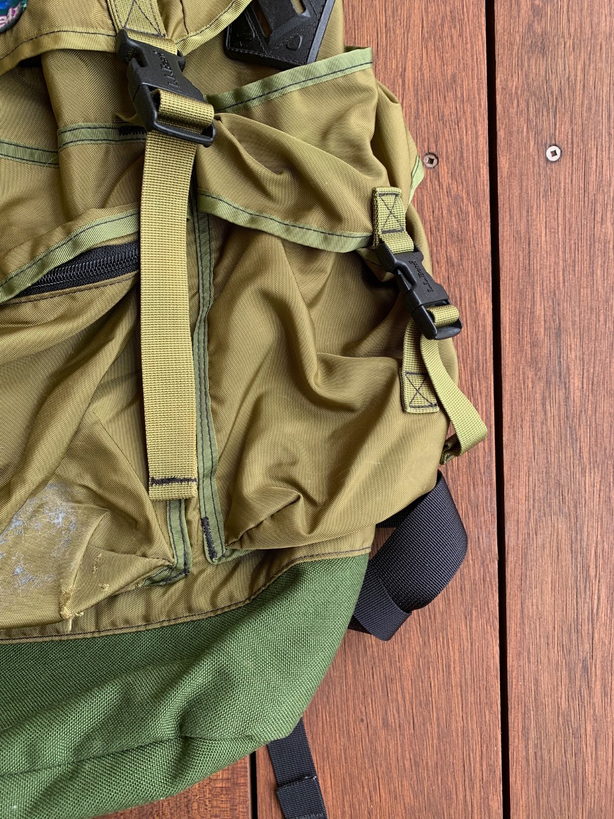 L.L.Bean Vintage 90s Continental Backpack Bag Rare Khaki Green Drab Ivy Classic