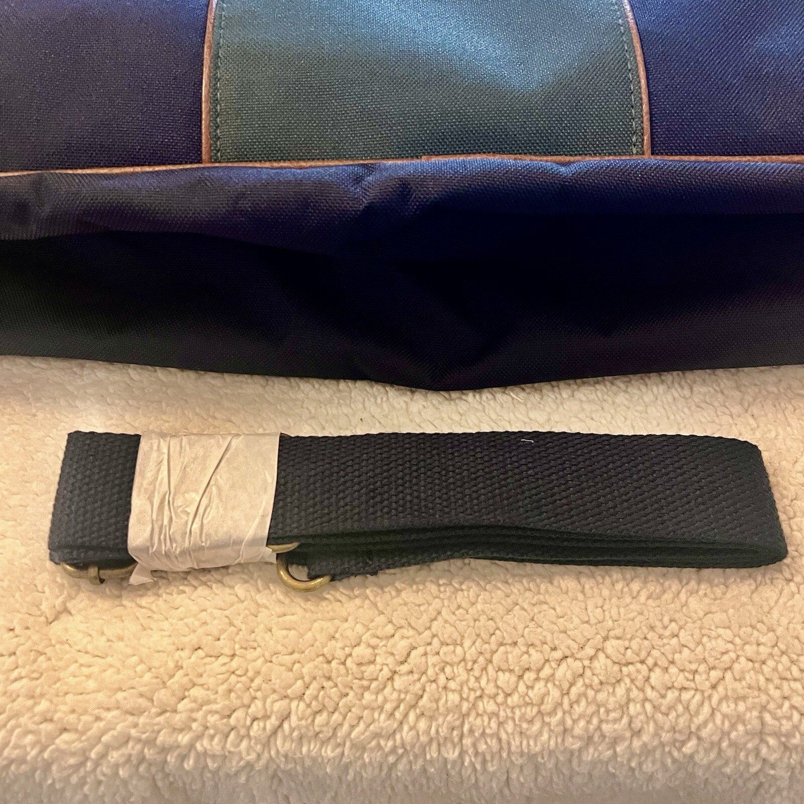 VTG Polo Ralph Lauren Bag Navy Canvas Weekender Travel Removable Strap NWOT