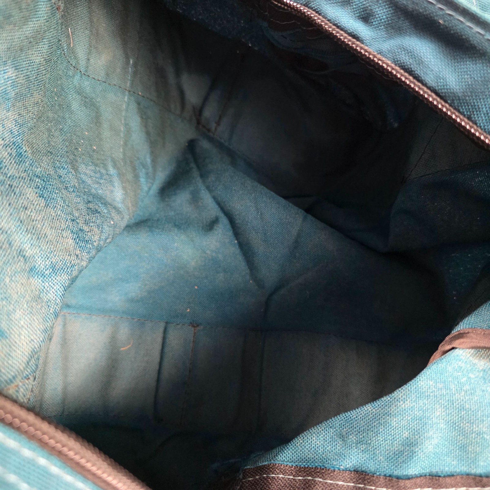 Vintage Eddie Bauer Small Blue Black Nylon Duffel Bag Outdoor Gear Made In USA