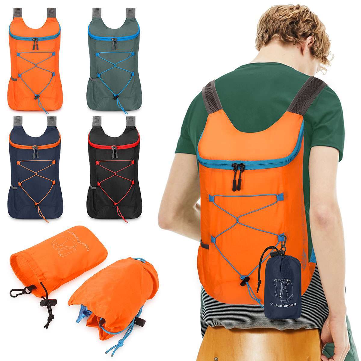 Ultra Lightweight Waterproof Foldable Backpack Bag Rucksack Shoulder Outdoor Gym