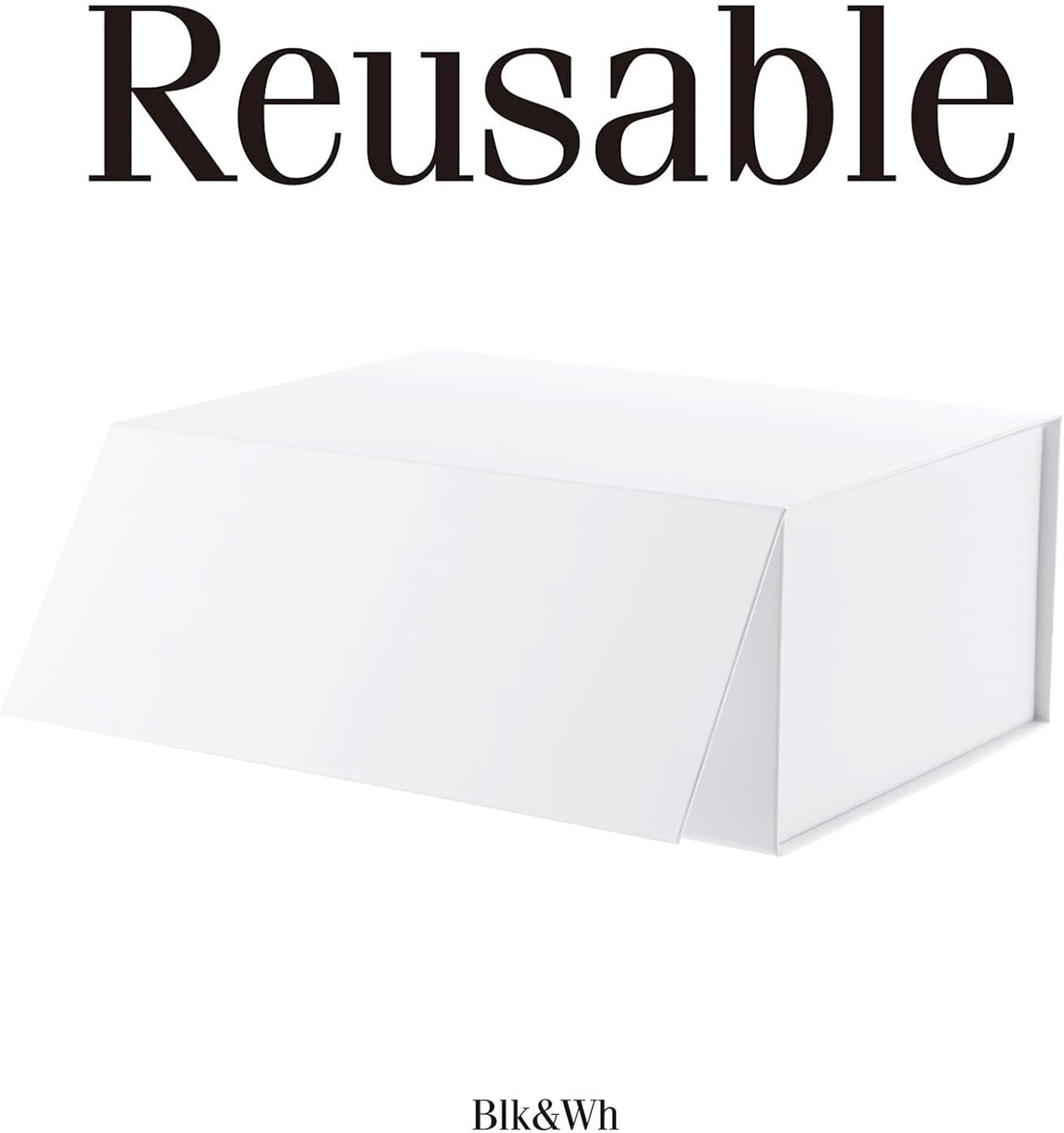 BLK&WH 6 Gift Boxes 9X6.5X3.8 Inches, White Gift Boxes, Gift Boxes with Lids, Br