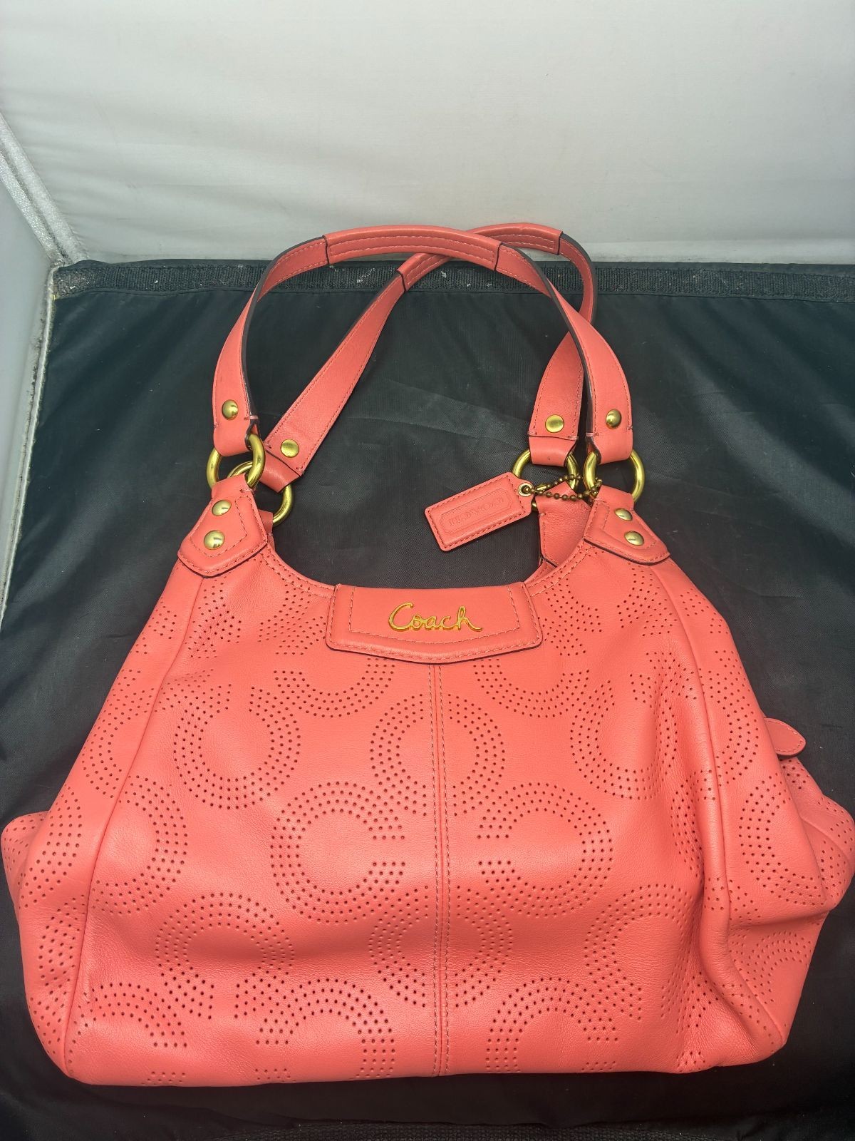 Coach Tote Bag AB Rank F23602 Leather 32cm x 20cm x 12cm Used