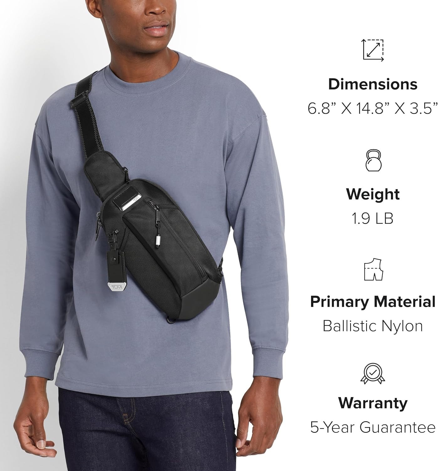 NEW TUMI Alpha Bravo Esports Pro Sling Crossbody Bag Black Travel EDC Outlet