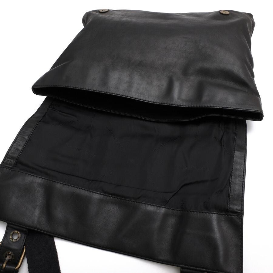 DOLCE GABBANA Black Leather Messenger Bag Mens Italy Magnetic Closure 37cm