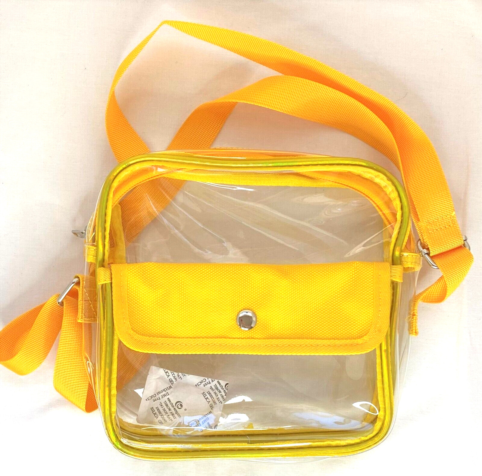 Heavy Duty Clear Transparent PVC Tote Pack 8 Inch Yellow