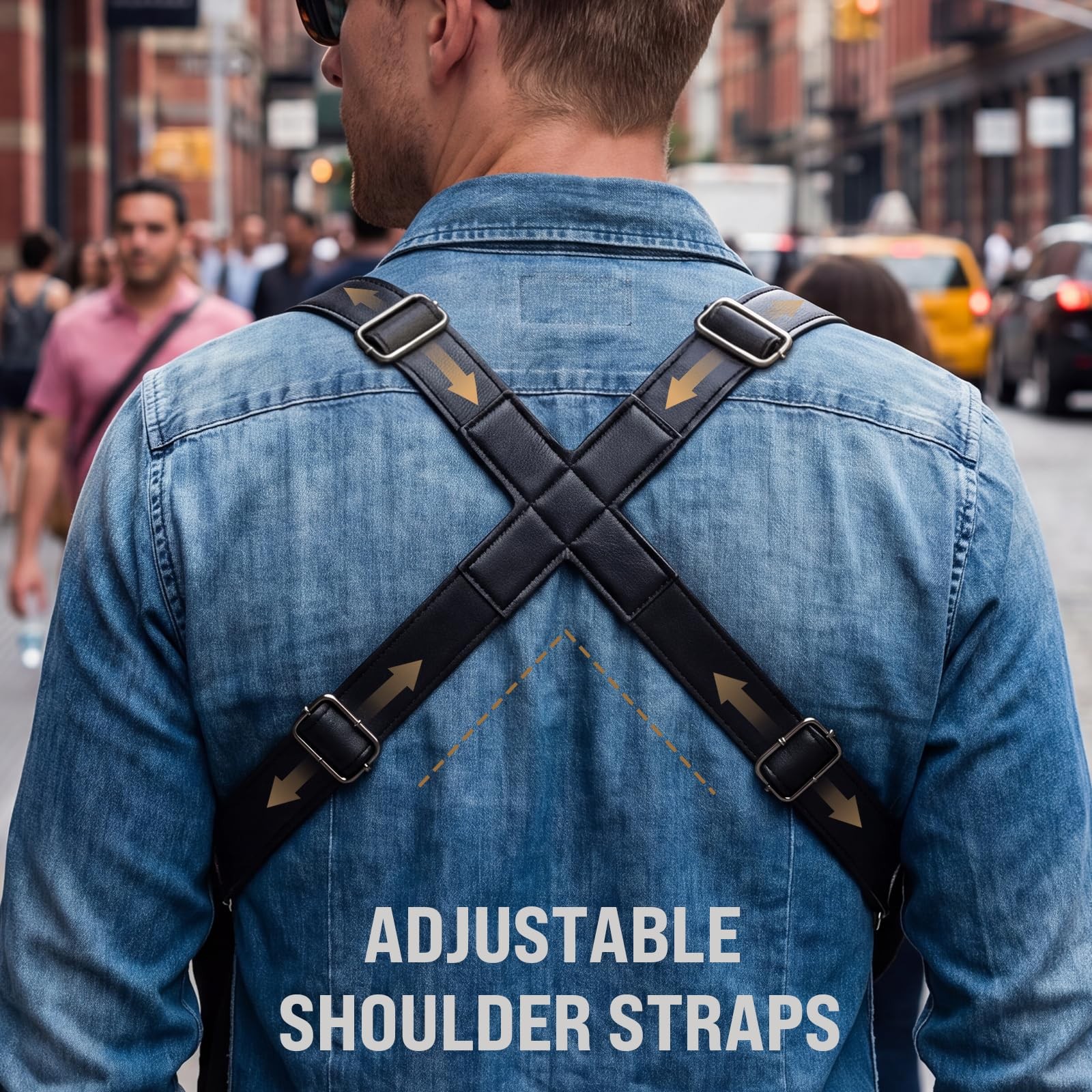 Large Double Shoulder Armpit Bag for Men 2026 Upgraded Large, Black