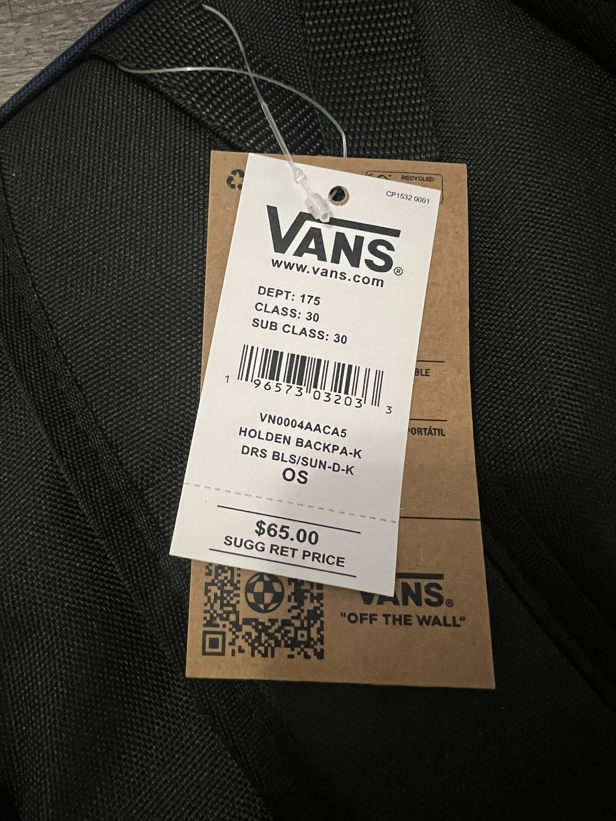 Vans Holden Backpack Blue Dress Blues Full Size Bag