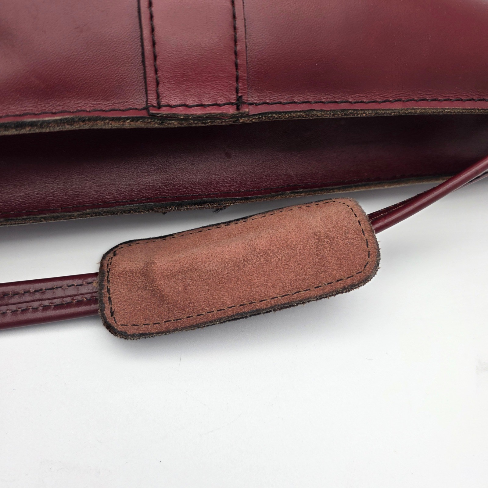 Maximillian Top Grain Cowhide Leather Laptop Bag Briefcase Burgundy Vintage
