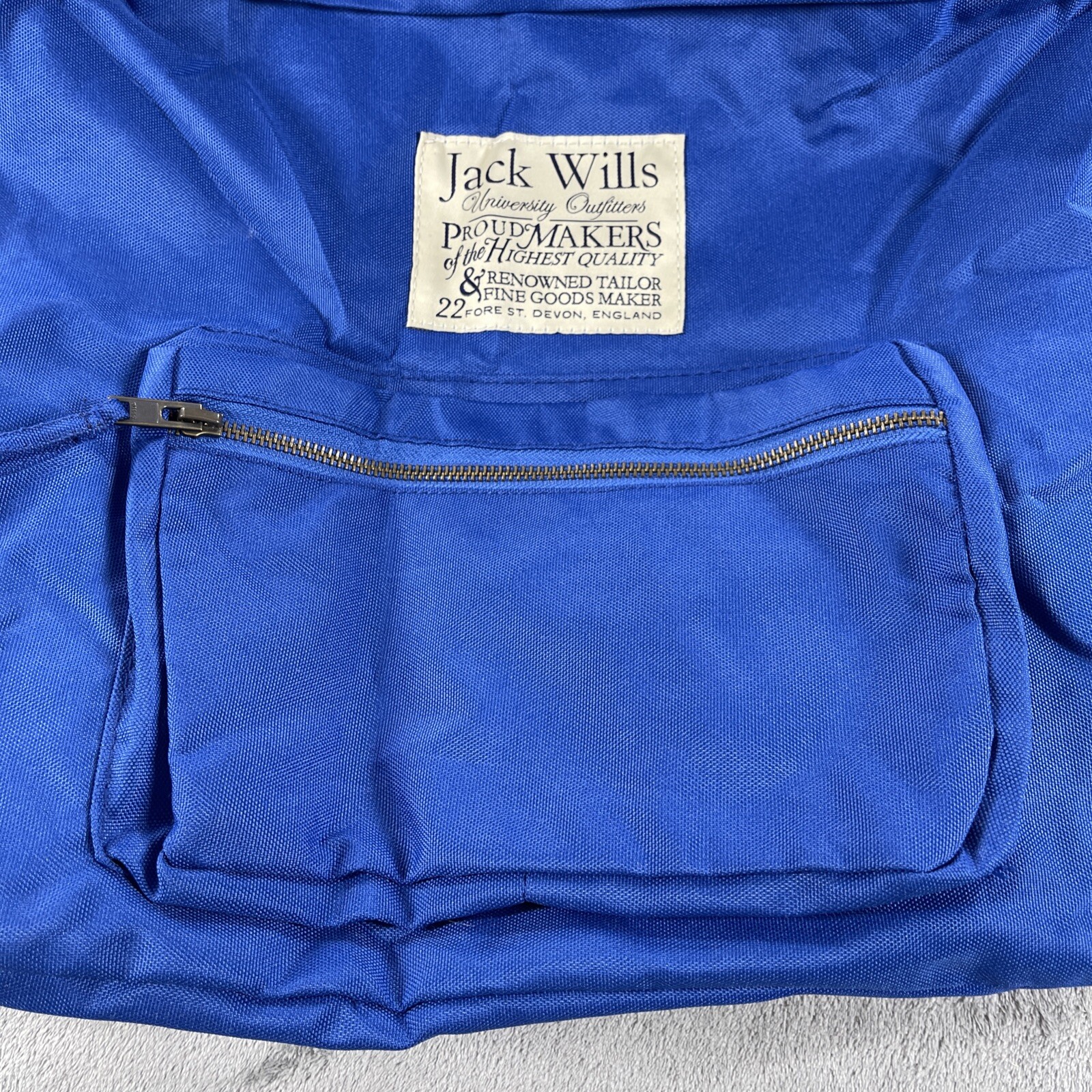 Jack Wills University Outfitter Royal Blue Backpack Zip Closure Lightweight EUC