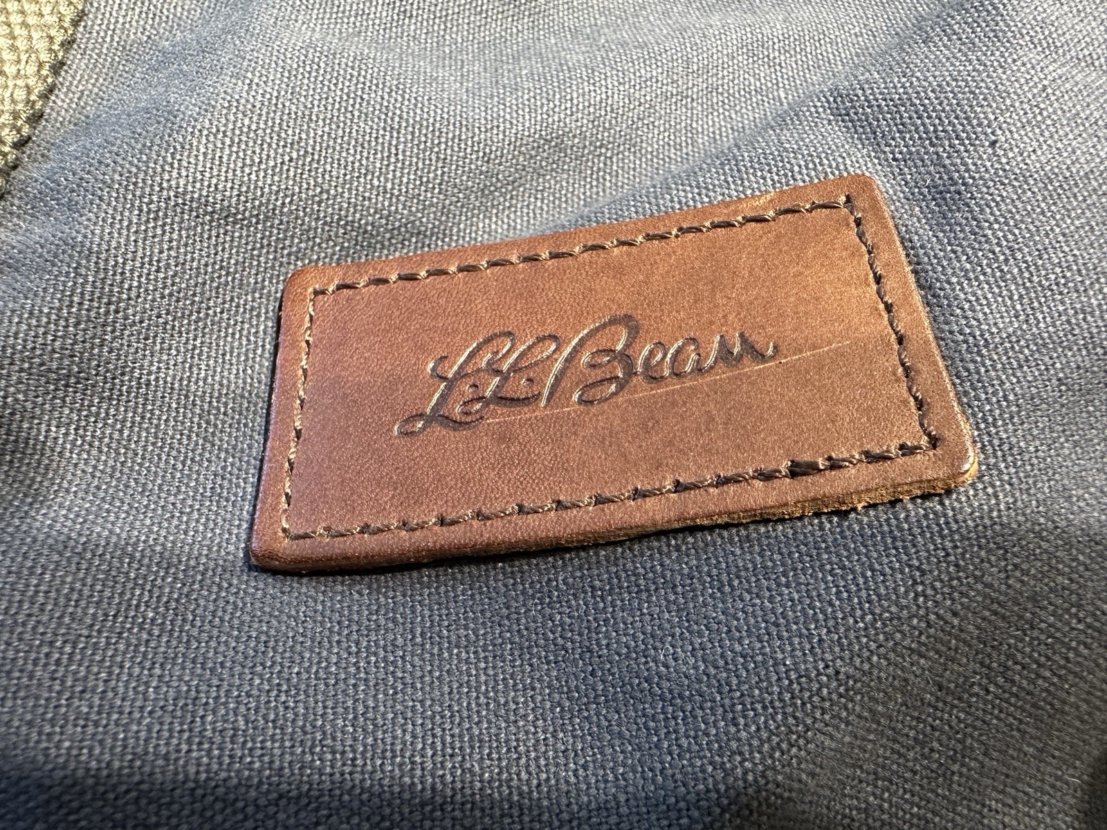 Vintage LL Bean Field Canvas Duffel Weekend Bag Navy Shoulder Strap Bag USED