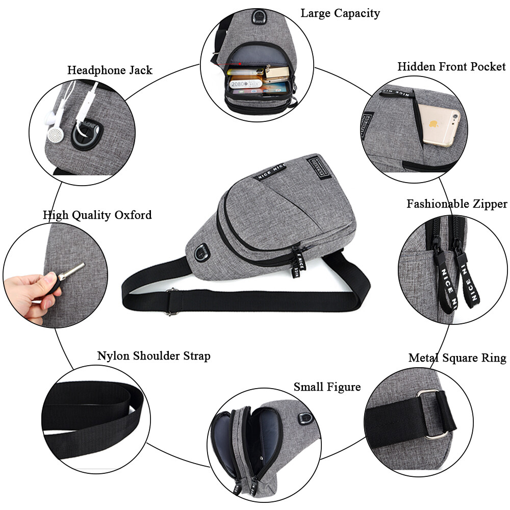 Men Women Sling Bag Chest Fanny Packs Cross Body Travel Shoulder Backpack NEW