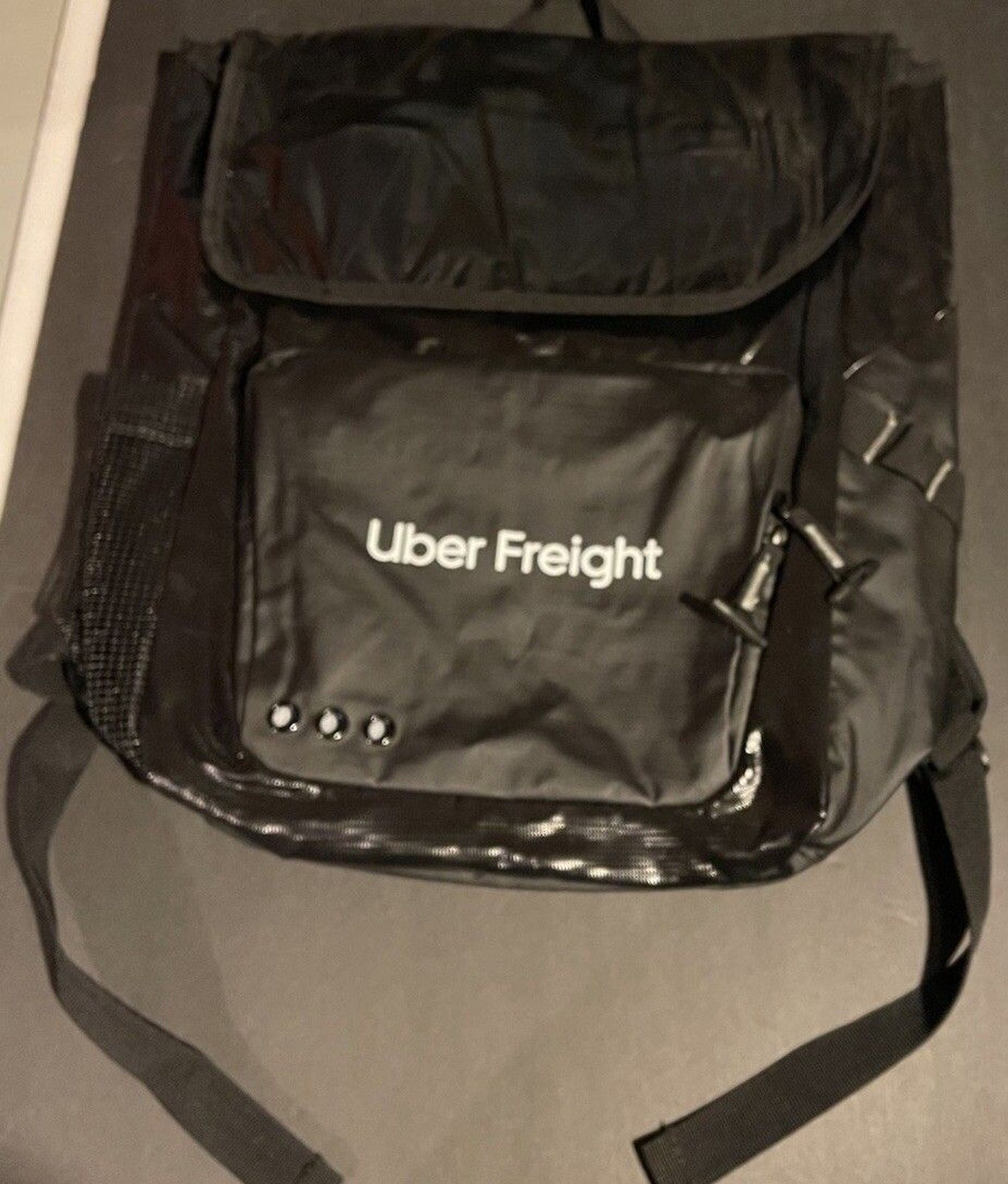 Uber Freight Backpack Black Self Fastener Closures Never Been Used 17x10x5 NWOT