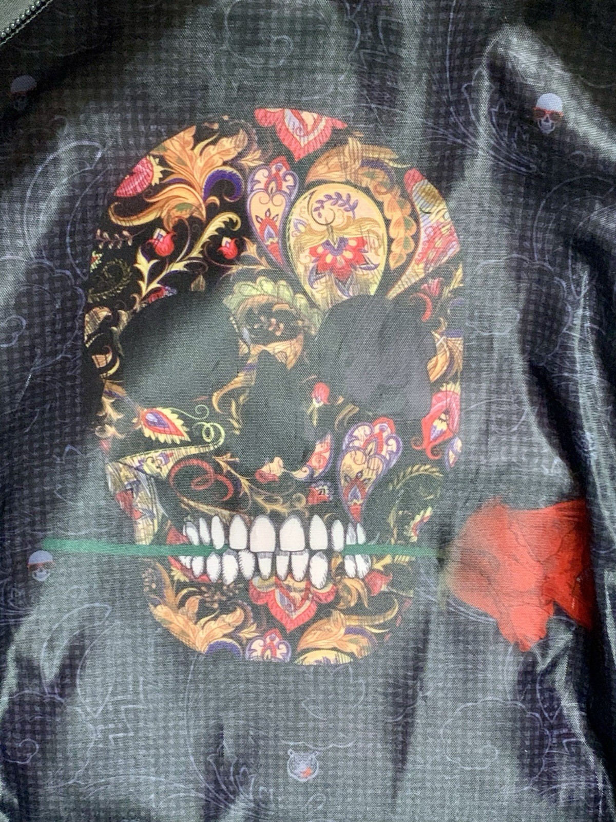 Robert Grahm Black Camo Skull Travel Backpack Bag Designer Rare