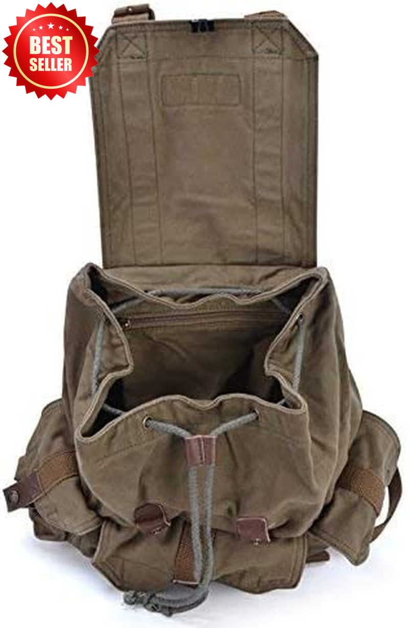 Large Thick Canvas Backpack Rucksack High Density Field Tan Travel Bag US