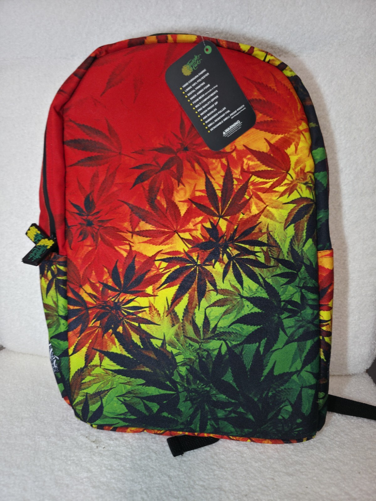 NWT Jungle Hive Rasta Backpack Vibrant Colors, Smell Proof.