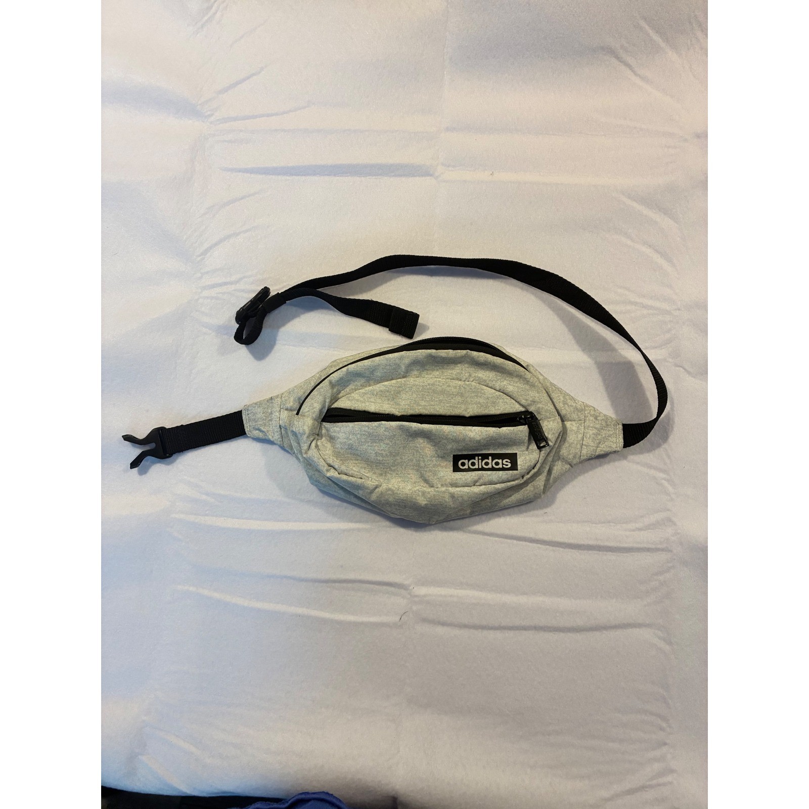 Adidas Waist Bag Fanny Pack Heather Grey Jersey Adjustable Strap RN 90288