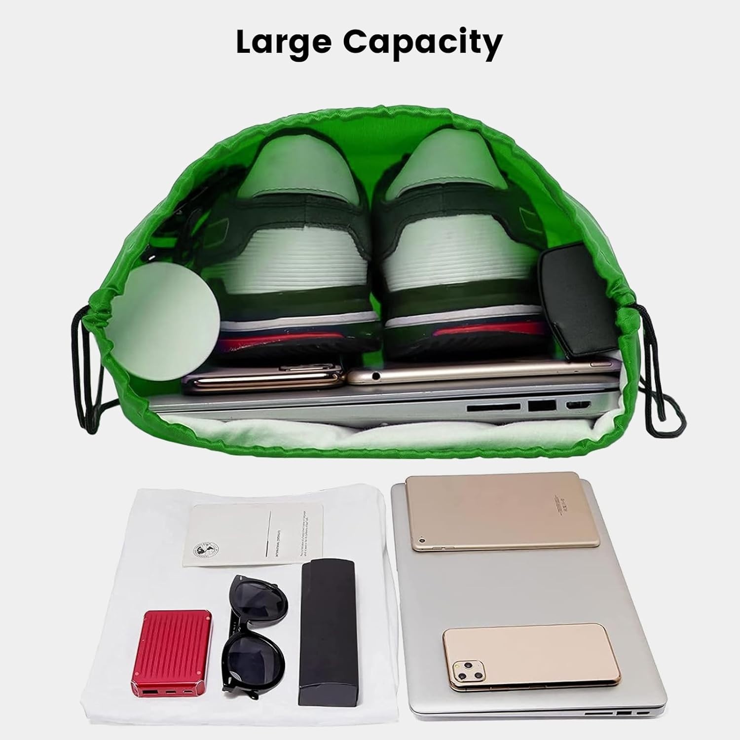 Drawstring Backpacks Bulk String Customized Party Gym Sport Trip Green 20 PCS