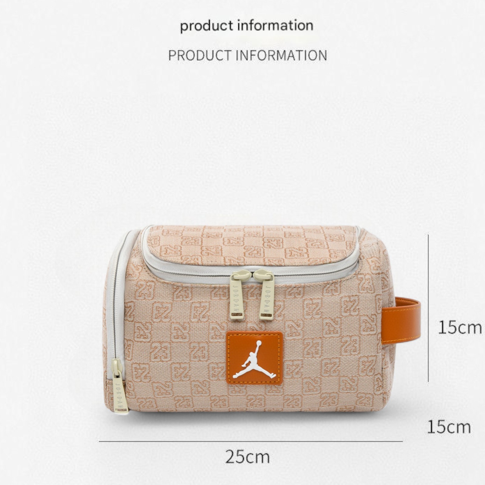 Air Jordan Monogram Logo Jacquard Dopp Kit 5.9L Luxury Travel Bag