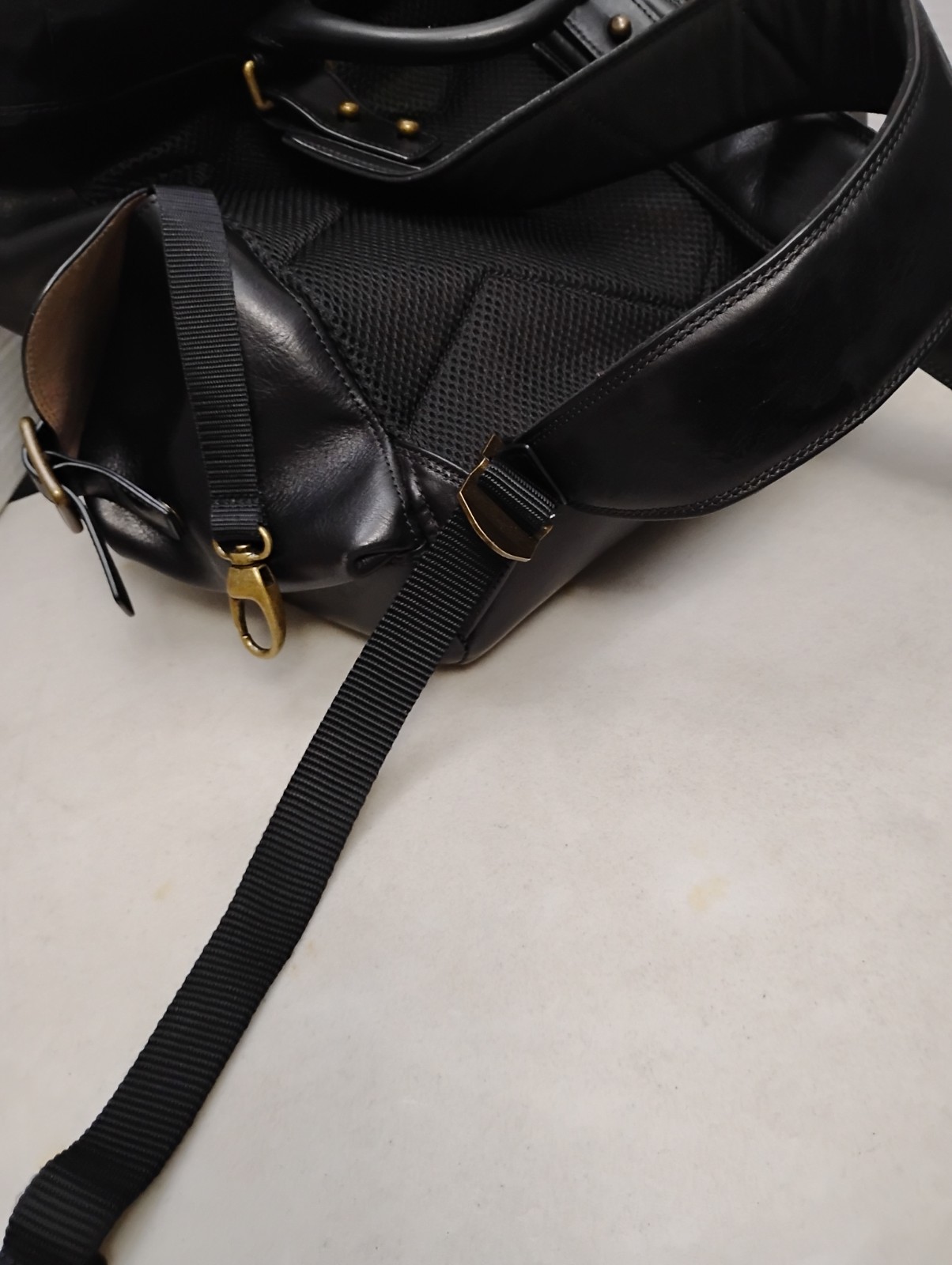 Bosca Luggage Black Leather Carry On Backpack Bag Laptop Case Italian Luxe VTG?