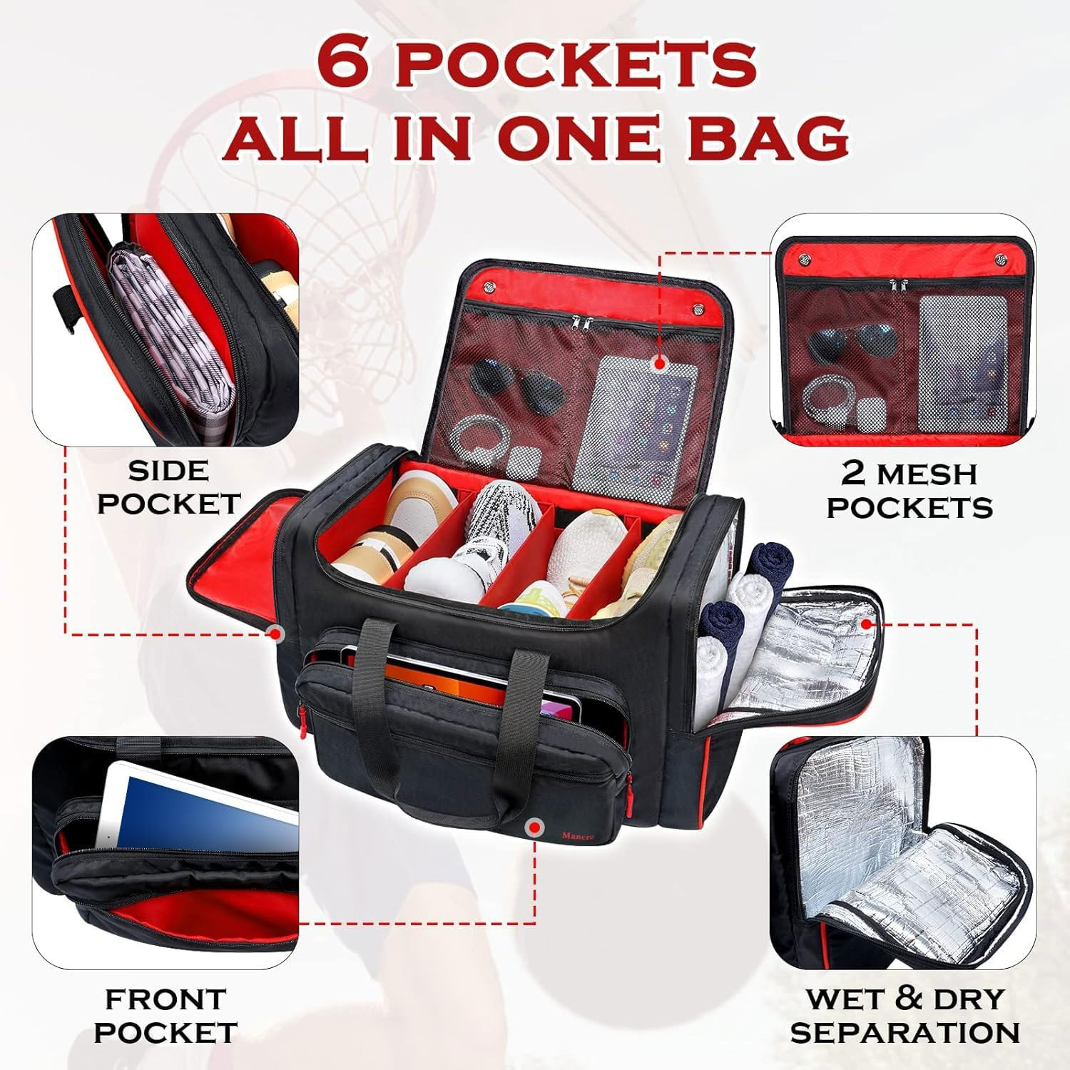 Padded Sneaker Bag, Sneakerhead Gifts, Shoe Travel Bags Fit 4 Pairs with Insulat