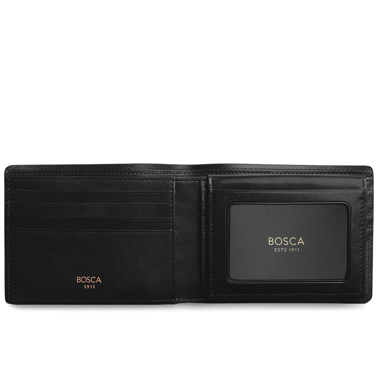 Bosca Men’s Wallet, Dolce Leather Credit Wallet with I.D. Passcase Black U5